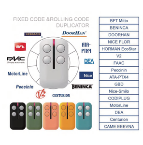 Duplicador remoto de código fijo y código rodante cara a cara multimarca de 433,92 MHz