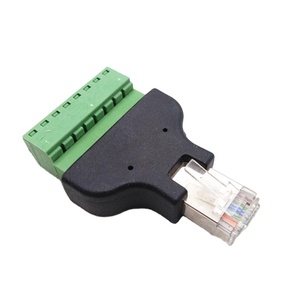 Red de cristal macho RJ45, cabezal de terminal verde, conector de cable de red, bloque de terminales, tornillo fijo, blindado, sin necesidad de - Product Image 2