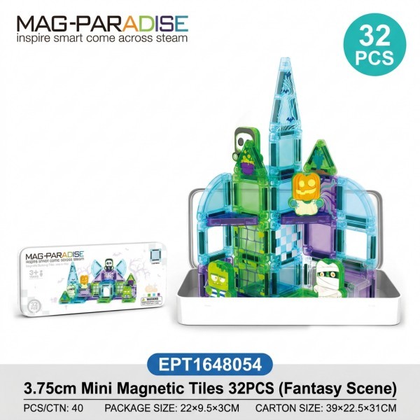 EPT1648054-3.75cm Mini Bloques Magnéticos 32 Piezas (Escena de Fantasía)