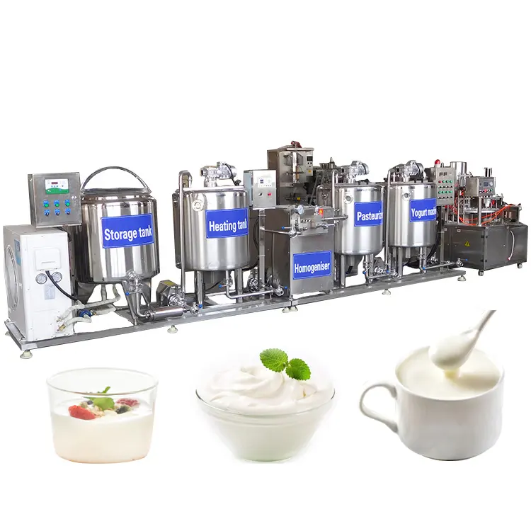 Yoghurt Plant Volautomatische Yoghurt Fermentatie Pasteurisatie Maker Machine Compleet Kleine Zuivel Griekse Yoghurt Productielijn