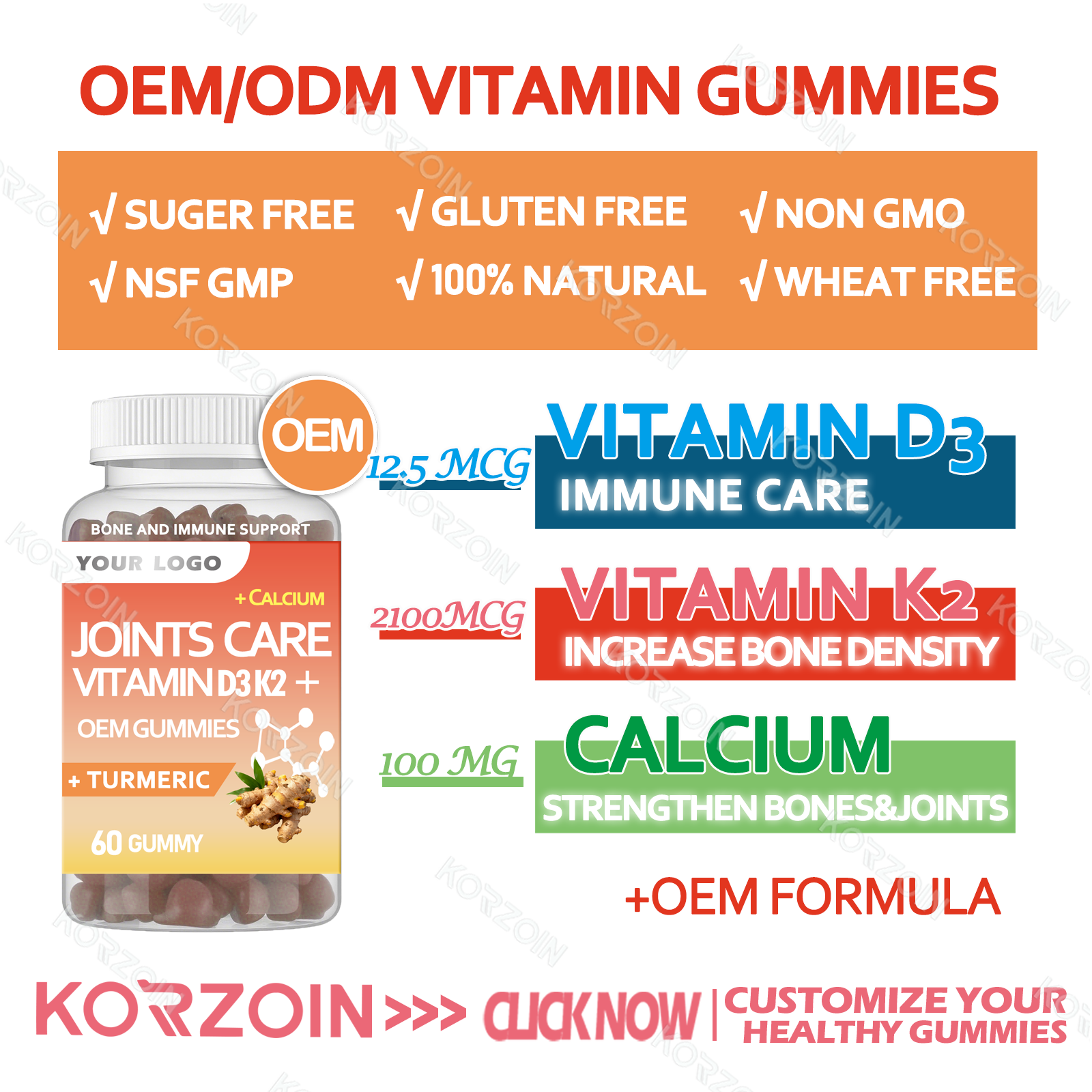 12# OEM VITAMINA D3K2 PARA ARTICULACIONES