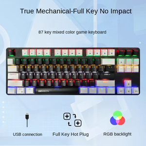 Nuevo estilo, Teclado mecánico para juegos de ordenador de 87 teclas, materiales plásticos ABS de varias teclas, teclado ergonómico para tableta - Product Image 5