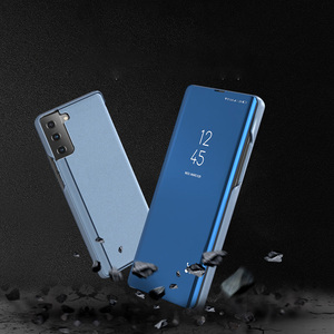 Ayna telefon Samsung kılıfı S30 S21 kılıf Flip standı temizle görünüm akıllı ayna kapağı pencere akıllı kapak
