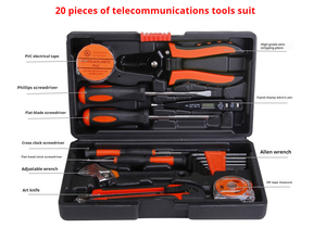 Comprehensive <strong>20</strong>-Piece Manual Tool <strong>Set</strong> for Electrical and Telecom Repairs