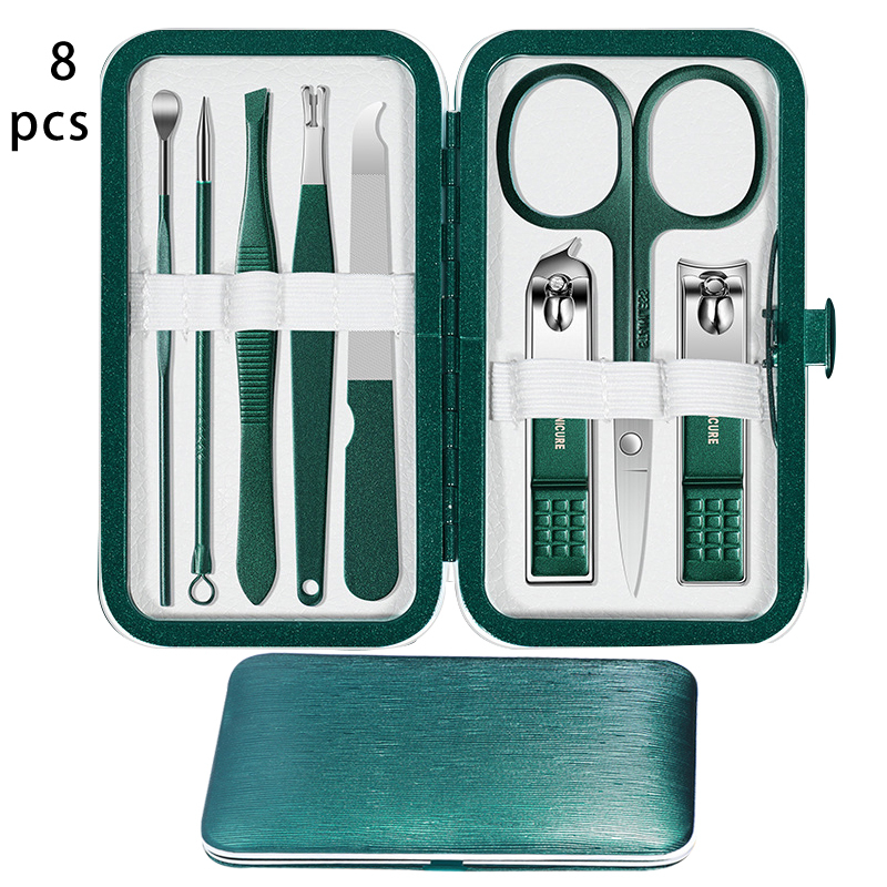 Ensemble de manucure 8 PCS vert