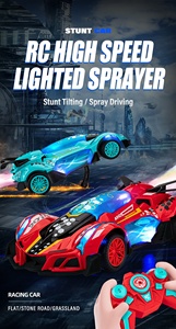 KK nuevo 2,4G coche de carreras de alta velocidad RC para niños con 6 funciones un botón de inclinación Luz de pulverización Vehículo de Control remoto - Product Image 2