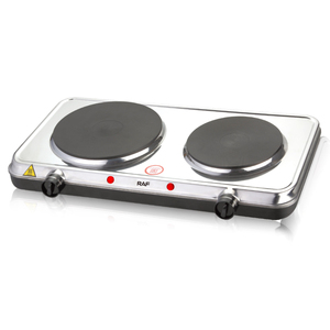电动台面炊具不锈钢灶具2燃烧器实心热板电炉无燃气 - Product Image 2