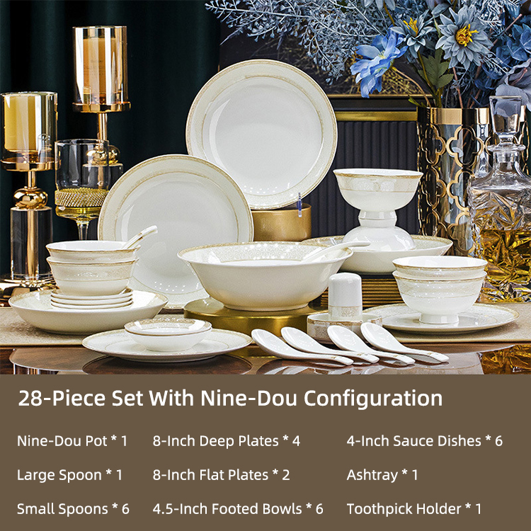 Ensemble de 28 pièces pour fondue chinoise (nine-dou).