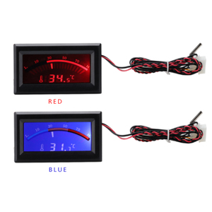 Termómetro Digital con puntero de 5V de doble chasis con pantalla LCD, instrumentos rectangulares, medidor de temperatura del agua personalizable