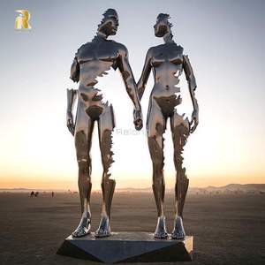 Ngoài trời Trừu Tượng nghệ thuật thép không gỉ khổng lồ vài tác phẩm điêu khắc để bán - Product Image 4