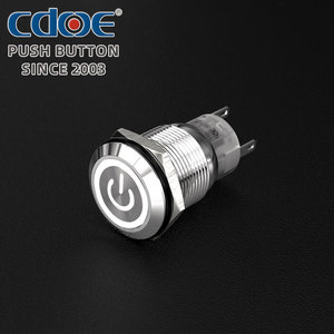 SPDT interruttori di controllo industriali premere pulsante 12V 24V LED indicatore simbolo interruttore a pulsante con simbolo di massa - Product Image 1
