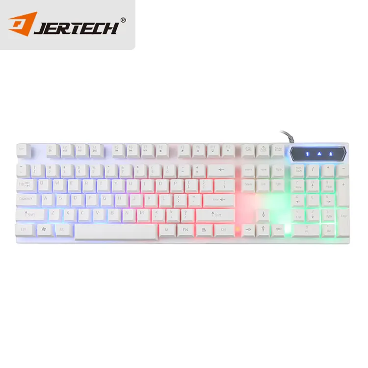 Jertech K358 Oem 104 Toetsen Arabisch Multimedia Membraan Bedrade Teclado Waterdichte Led Backlight Computer Gaming Klavye Toetsenborden