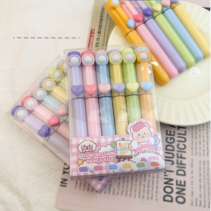Descompresión creativa Rolling Highlighter Color Rotulador Kawaii Papelería Resaltadores Set - Product Image 2