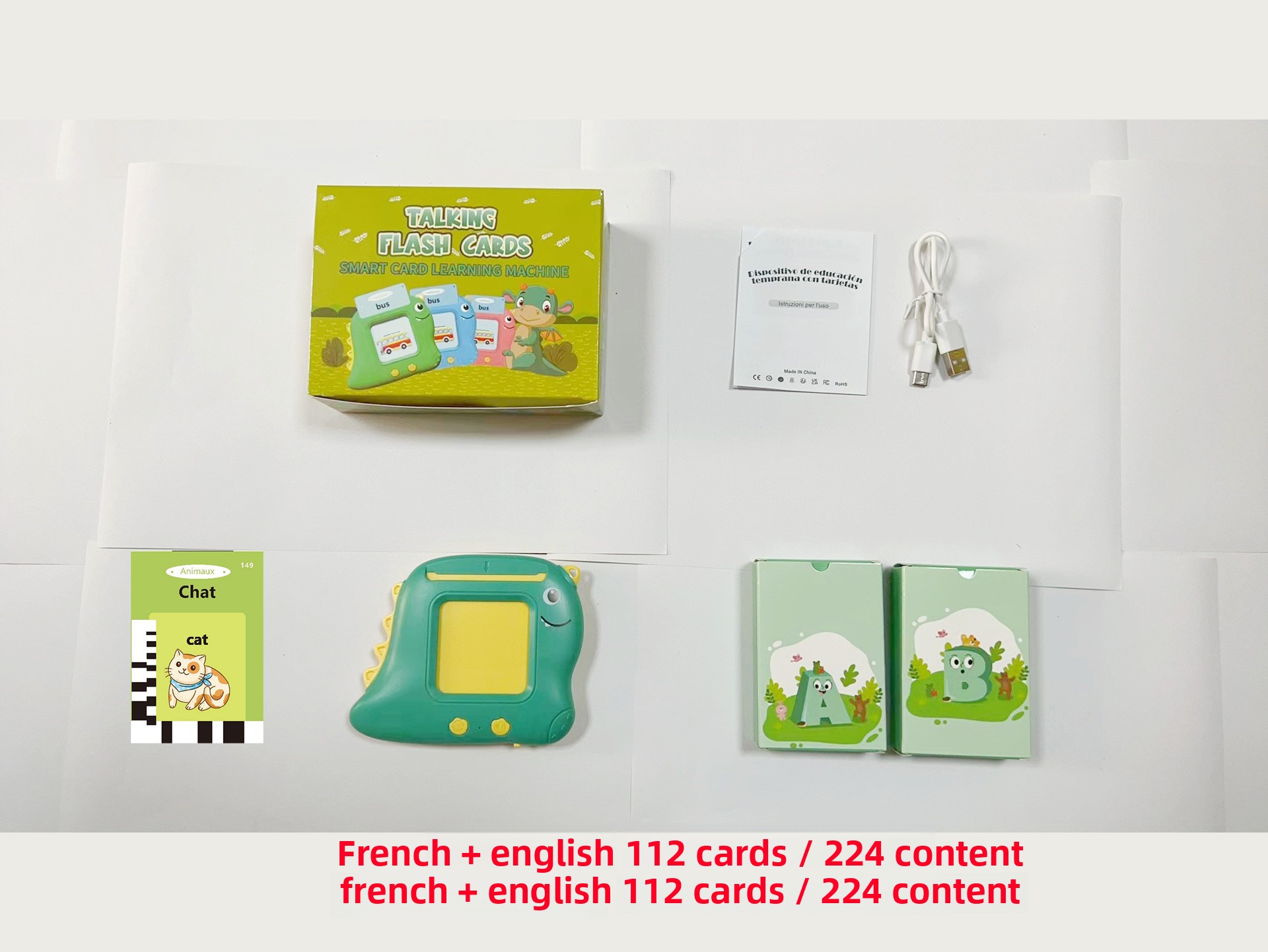 Petit Dinosaure112 cartes 224 contenu + Français +