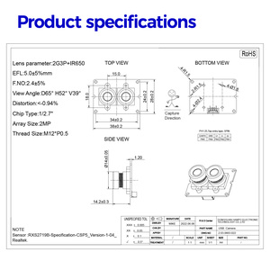 Dual Lens Fixed Focus Kamera 650nm 850nm Synchron isation AI Algorithmus USB-Kamera modul Für 3D-Tiefenerkennung - Product Image 3