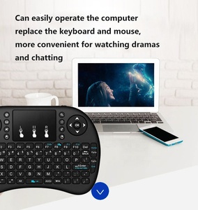 Barato ratón i8 + Teclado retroiluminado mini batería recargable inalámbrica Mini teclado 2,4G BT Air mouse teclado de mano táctil - Product Image 4