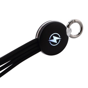 Llavero con logotipo luminoso personalizado Cable de datos de entrada dual Teléfono móvil multifuncional Carga rápida Cable de datos de dos a tres - Product Image 3