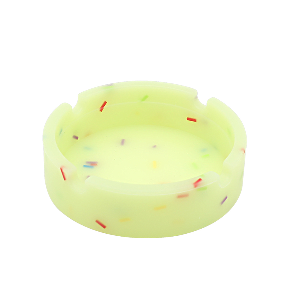 Cendrier en silicone-0102 points jaunes fluorescents