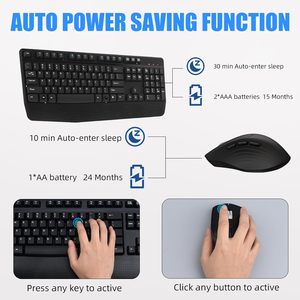 2.4G Full Size Wireless Ergonomic <strong>Keyboard</strong> Wrist Rest 3 Adjustable DPI Optical Mouse Wireless <strong>Keyboard</strong> Mouse Combination Windows - Product Image 4