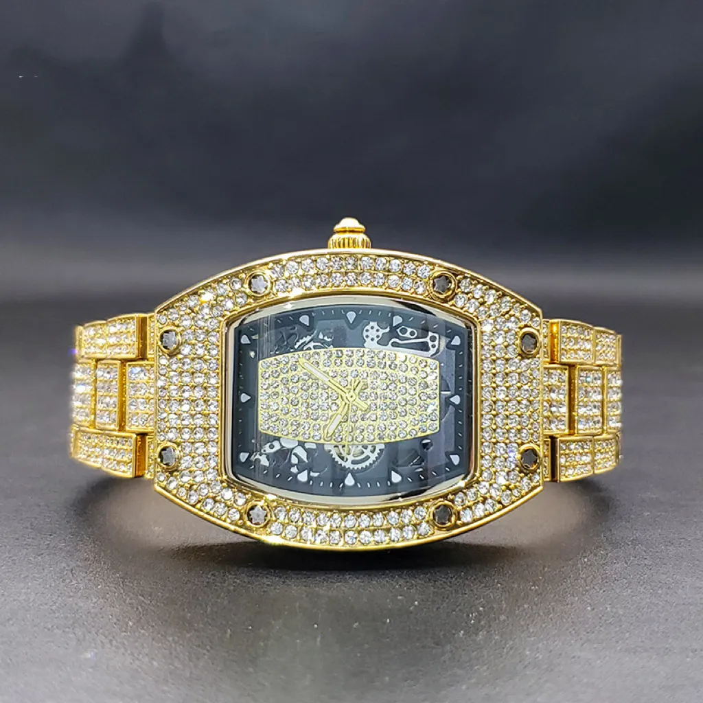 Nuevo de alta calidad Iced Out 2024 llegada de lujo oro plata Original personalizado Hip Hop hombres Moissanite diamante reloj de pulsera