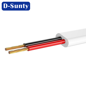 Beyaz 5M 4 çekirdekli 32AWG telefon hattı düz kablo RJ11 konnektör kablosu 6P 4C bakır kablo Patch Panel iletişim kabloları - Product Image 6