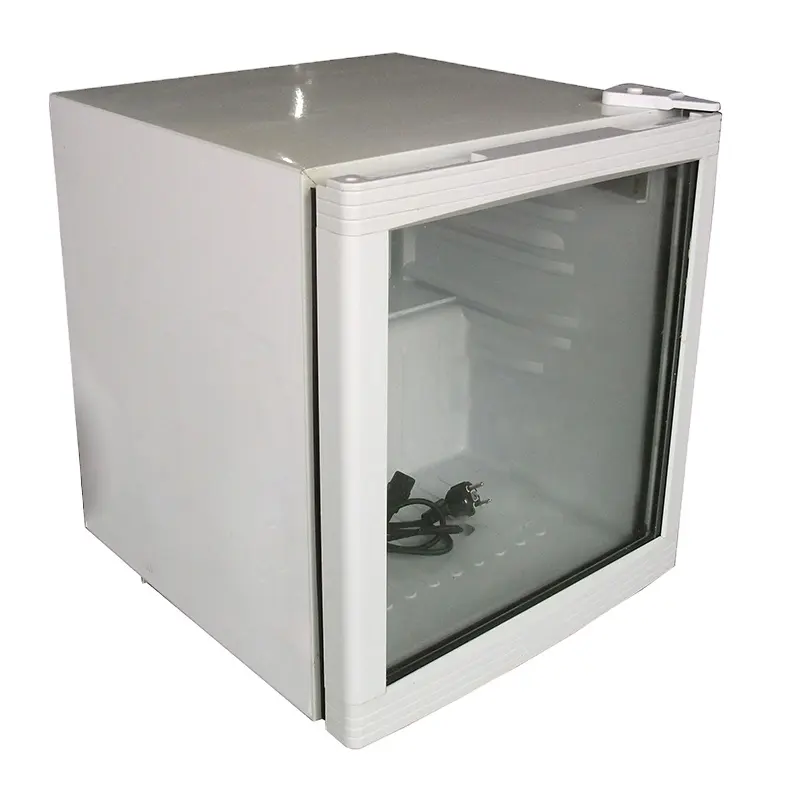 Refrigerador pequeño de 52L para el hogar, Mini escaparate de Hotel con puerta de vidrio