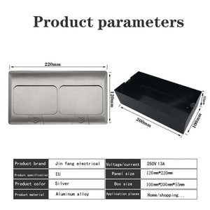 Doppia presa di corrente a tre fori presa USB porta di rete per Computer scatola presa da pavimento pop-up - Product Image 6