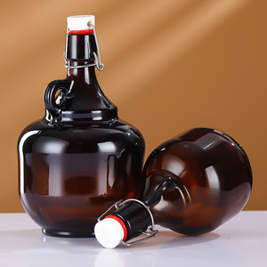 1L 2L ışık geçirmez kahverengi mühürlü self bira California şarap cam şişe toka ve kolu ile - Product Image 3
