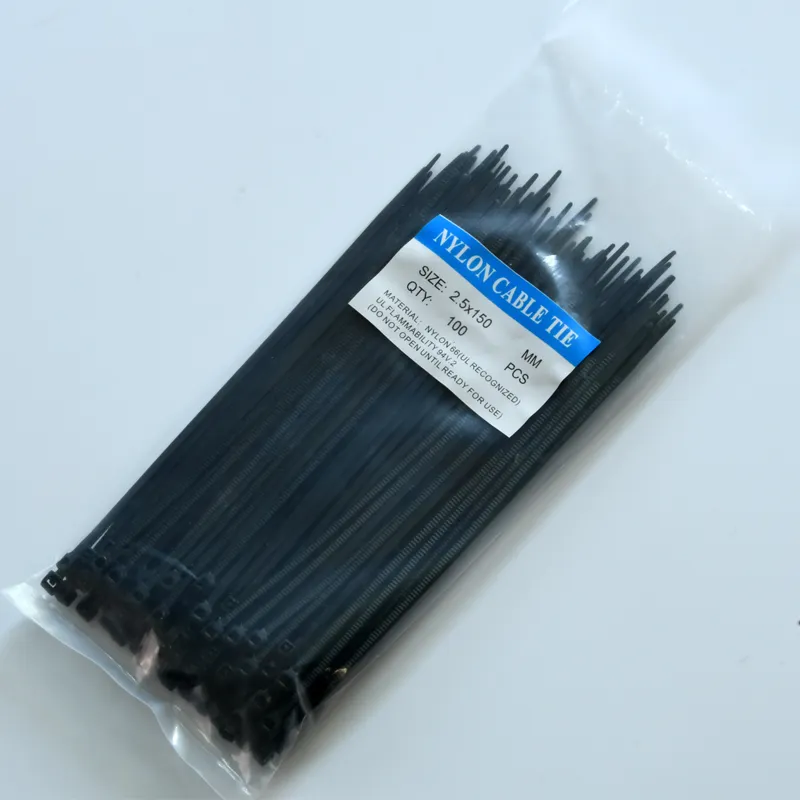 Brida de Cable de nailon negro, 100 unidades, 4,8x300mm, plástico resistente, autosujeción