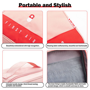 Pembe ilk yardım çantası boş organizatör seyahat tıp çantası Mini kese tıbbi malzemeler çanta ev kamp yürüyüş ofis - Product Image 3