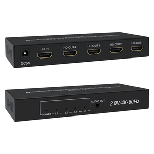 <strong>2</strong>.0V for HDMI <strong>Splitter</strong> 1x2 Video <strong>Splitters</strong> &amp; Converters <strong>1</strong> <strong>Input</strong> <strong>2</strong> <strong>Output</strong> 4K 60Hz with Audio out