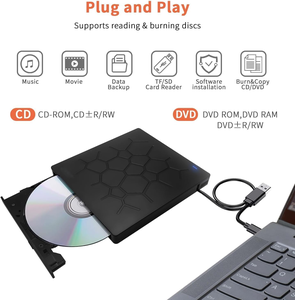 工厂质量便携式超薄多功能7在1外部DVD光驱USB 3.0 CD DVD RW驱动器为笔记本电脑桌面 - Product Image 2