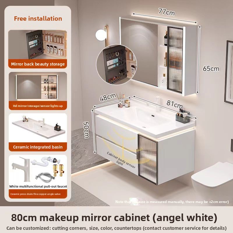 Makeup mirror cabinet 80 white
