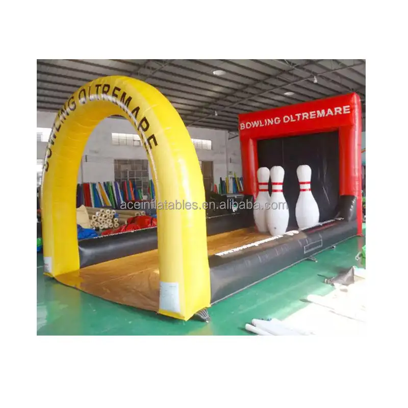 Giant Set Human Sport Teamwork Building Game kids and adults inflatable bowling pin lane Inflatable Bowling Game