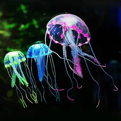 Meduse artificiali Swim Aquarium Decoration accessori per acquari ornamento luminoso paesaggio meduse incandescenti in Silicone