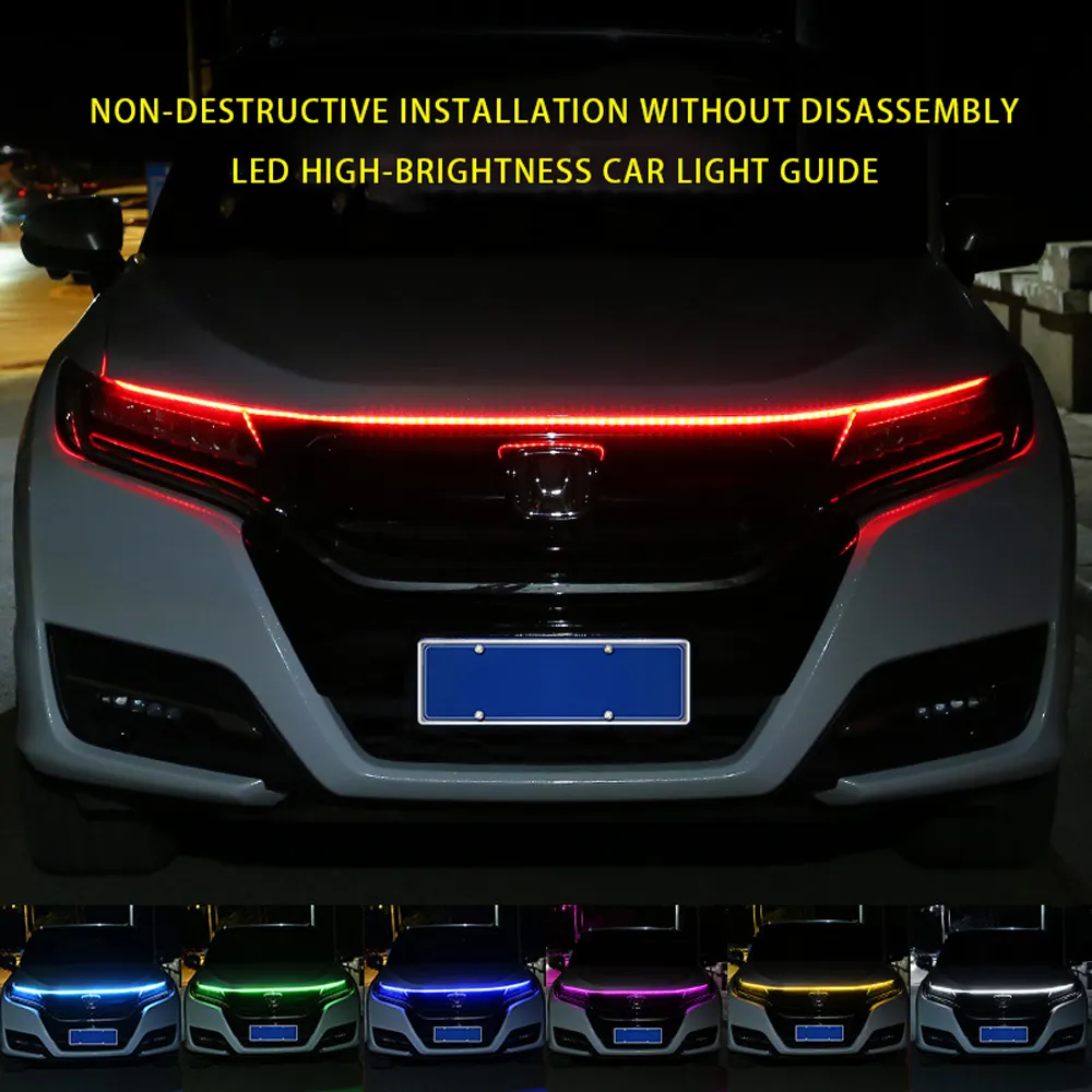 Universal Scheinwerfer leiste Flexible LED-Motorhauben leuchten Dekor Atmosphären lampen DRL Auto Tagfahrlicht für Motorhaube