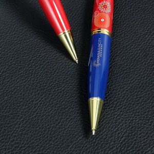 2 in 1ダブルヘッド快適な筆記ペン、金属製の格納式のかなり両面ペン、青と赤のインクの金属製ギフト厚手のペン - Product Image 3