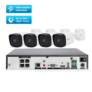 Sistema de vigilancia de seguridad para el hogar, kit nvr de visión nocturna de 2MP, 4 canales, audio bidireccional, poe, 4 unidades, cámara ip cctv tipo bala con nvr - Product Image 2