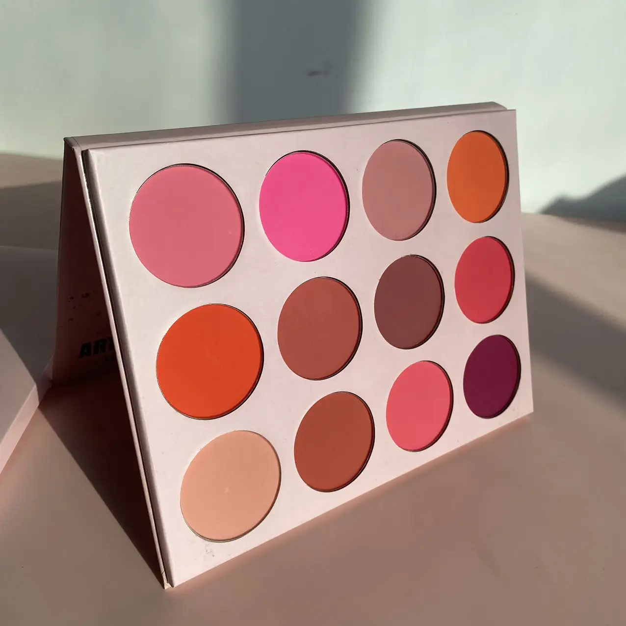 12 màu sắc trang điểm đường viền Palette ép bột Blush Palette đường viền Palette nhãn hiệu riêng