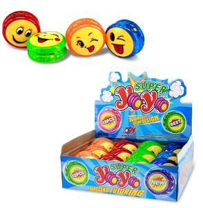 Classic yoyo <strong>Toy</strong> 12pcs Led Flashing <strong>Yo</strong>-<strong>yo</strong> With Multi Color Light Smile Face Plastic yoyo Led <strong>Toy</strong> for Kids