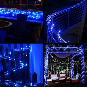 Hochwertige solar betriebene mehrfarbige Kupferdraht rohrs chnur 8 Funktion Verwendung im Freien Led String Rope Light - Product Image 2