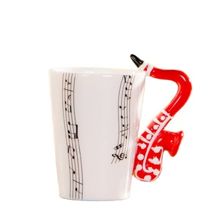 Saxophone Handle Ceramic Coffee Mug <strong>Cup</strong>, Custom Musical Instruments Mug - Product Image 1