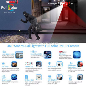 Dahua 4MP Poe telecamera di sicurezza IP Full Color visione notturna Bullet con tecnologia di rete IPC-HFW2439S-SA-LED-S2 microfono integrata - Product Image 3