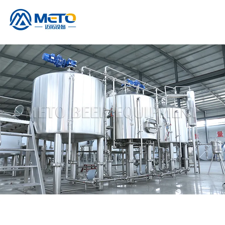 METO 3 वाहिकाओं brewhouse 1000L शराब की भठ्ठी उपकरण वाणिज्यिक स्टेनलेस स्टील मुहब्बत तुन और boilng केतली