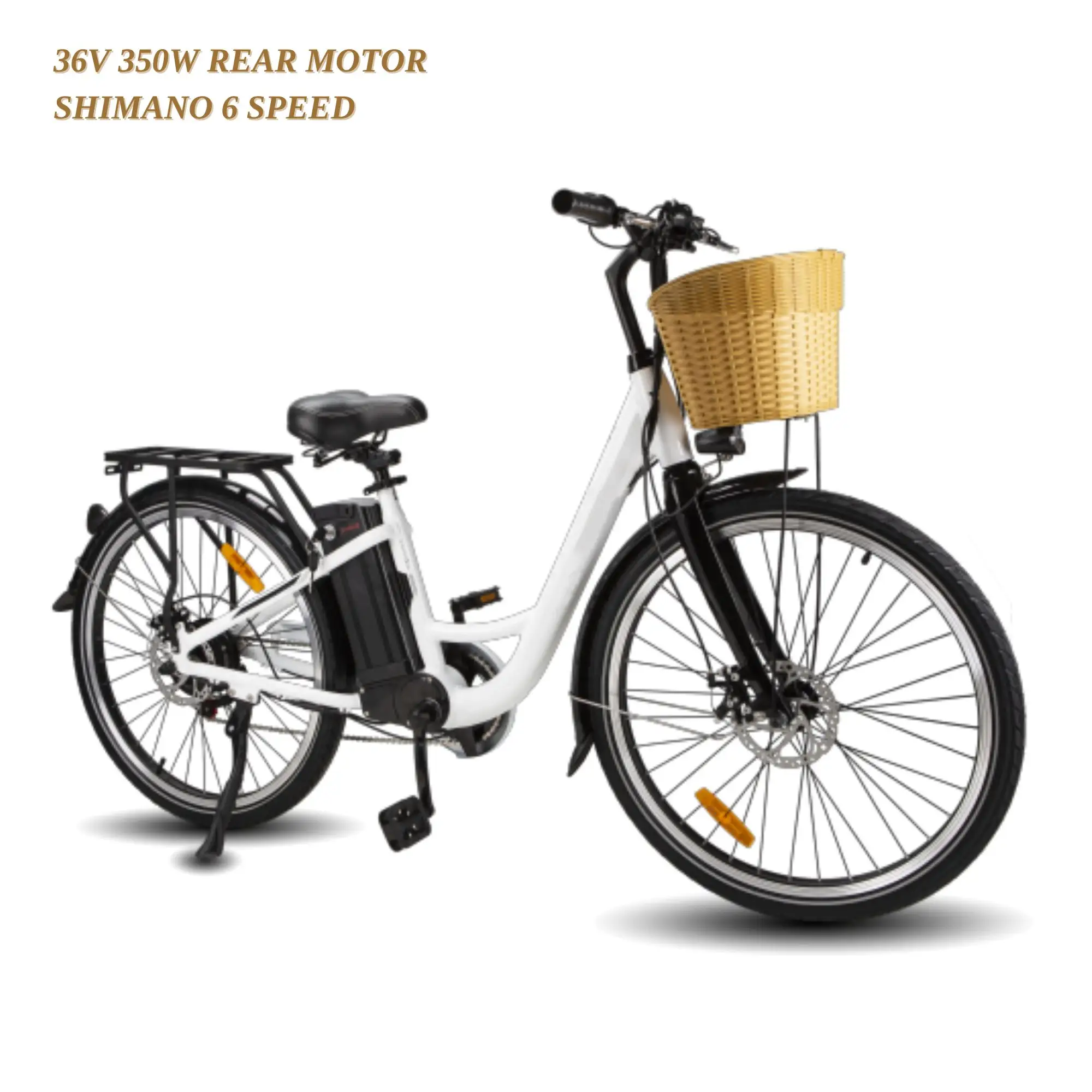 Bicicleta eléctrica de aluminio para adultos y mujeres, ciclomotor de 26 pulgadas, 350 W