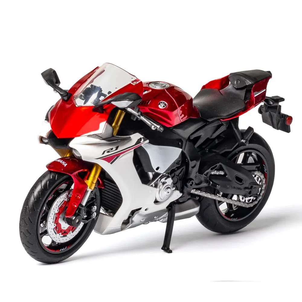 Modelo de motocicleta de aleación Yamaha R1, juguete de simulación de fundición a presión 1:12, molde de aleación para coche, colección de decoración