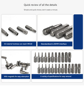 Toptan 1/4 hex shank 25mm erik çiçek kısa bit kafa S2 çelik manyetik tornavida bit ile