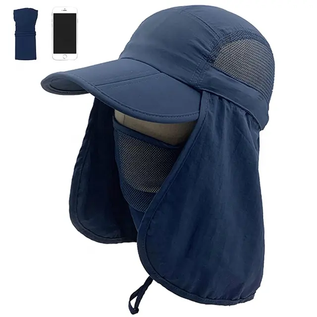 Gorro de caza de poliéster plegable para exteriores, protector facial y para el cuello, protección UV, sombreros de sol