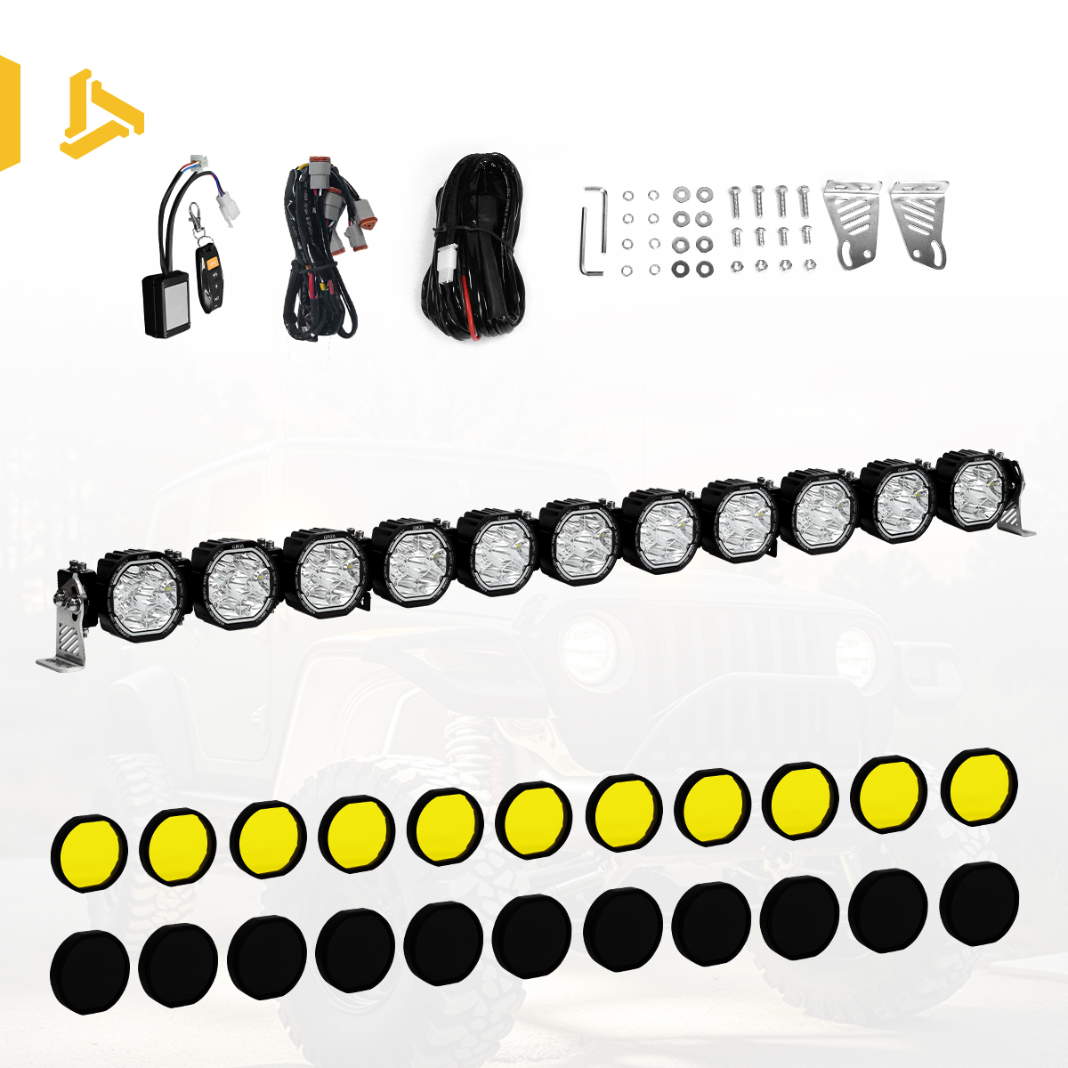 Kit de barra de luz (cubierta amarilla + cubierta negra)