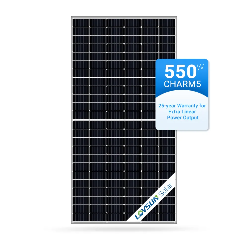 Lovsun 뜨거운 판매 태양 전지 패널 450W 550W 600W 650W 182mm 하프 셀 PV 모듈 모노 태양 전지 패널